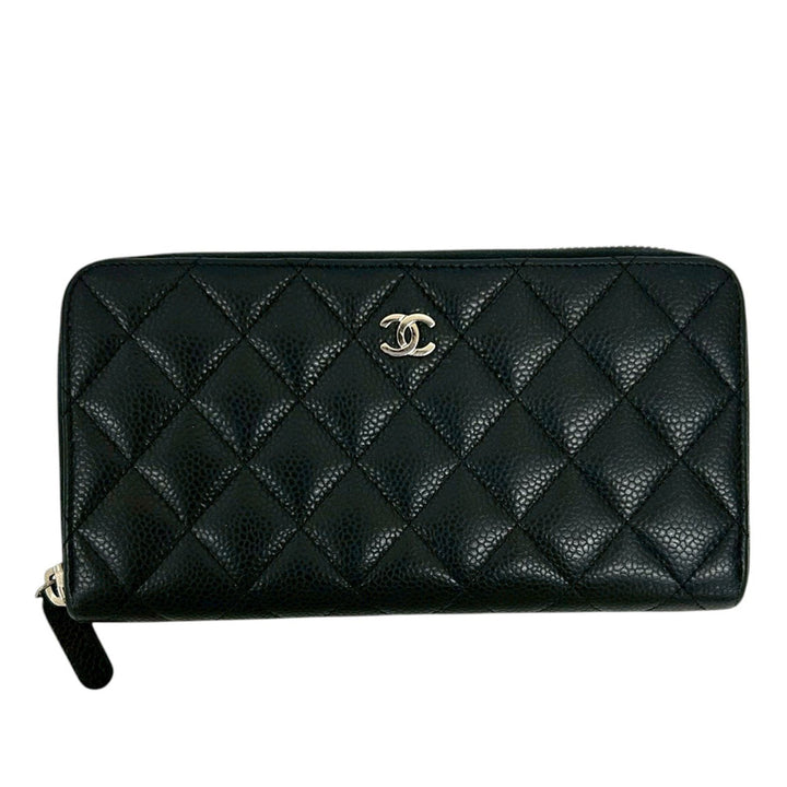 Chanel CC Matelassé Caviar Portefeuille long zippé