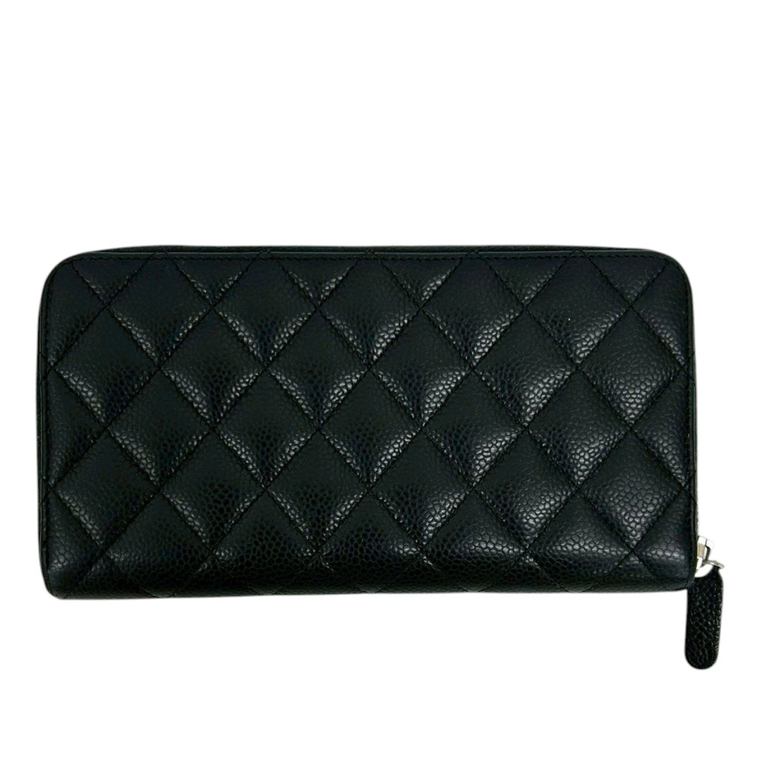 Chanel CC Matelassé Caviar Portefeuille long zippé