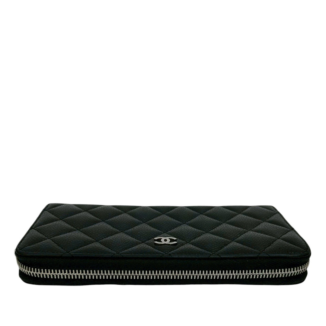 Chanel CC Matelassé Caviar Portefeuille long zippé