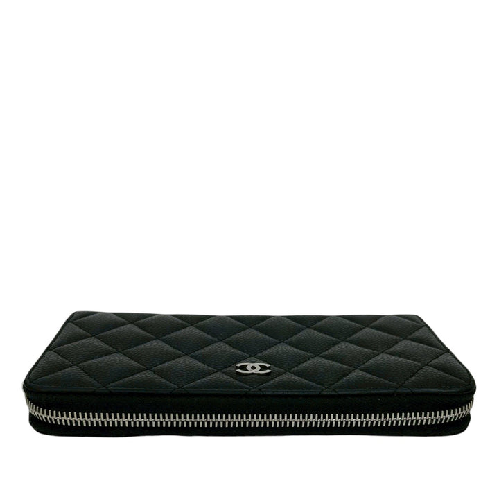 Chanel CC Matelassé Caviar Portefeuille long zippé