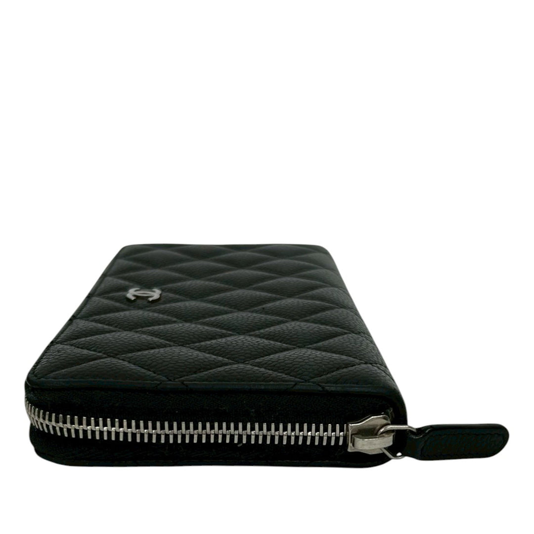 Chanel CC Matelassé Caviar Portefeuille long zippé