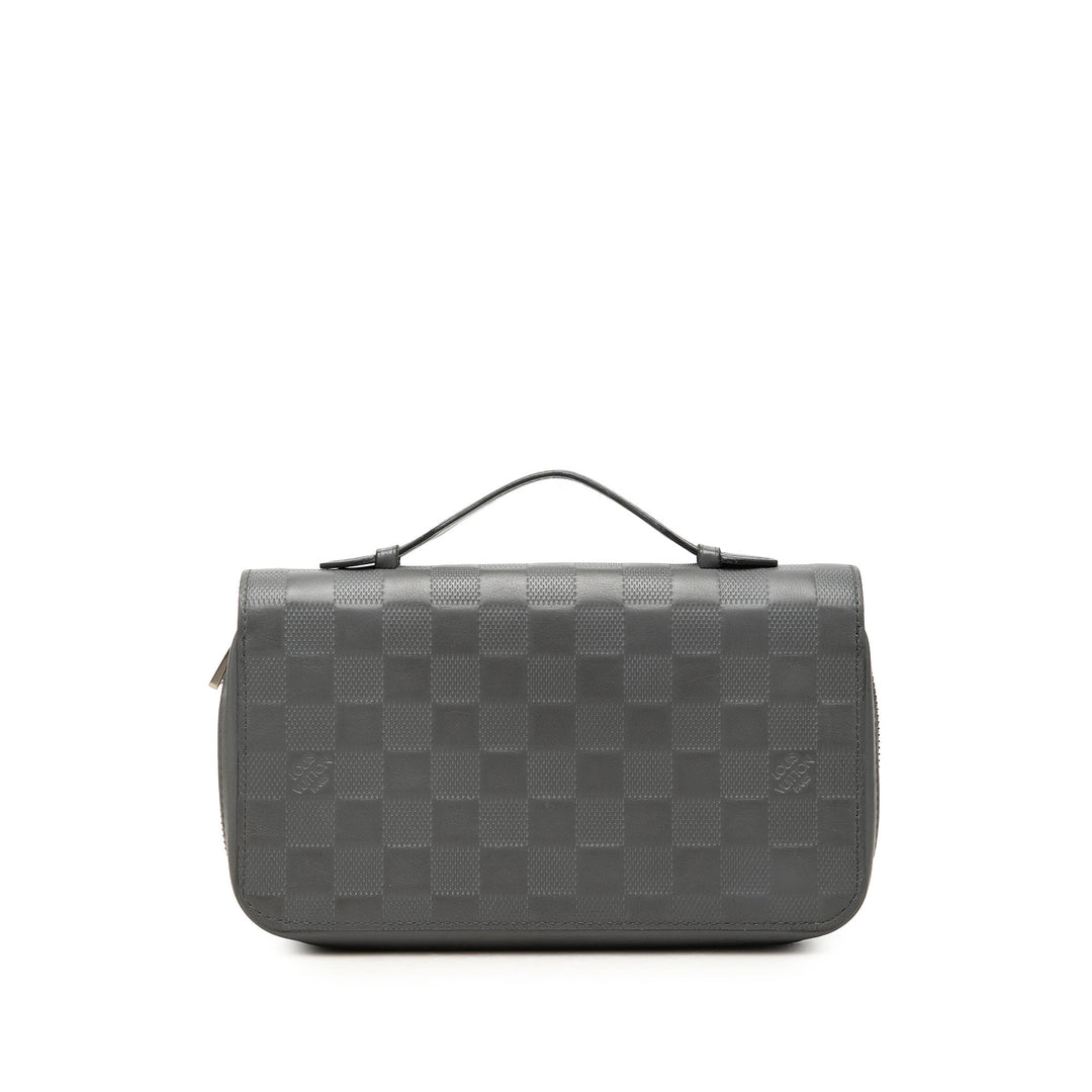 Louis Vuitton Zippy Portefeuille XL Damier Infini Gris – vue principale – GABY PARIS