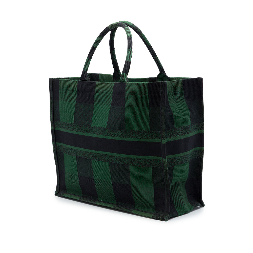 Dior Book Tote brodé Checkered Grand Vert – vue 2 – GABY PARIS