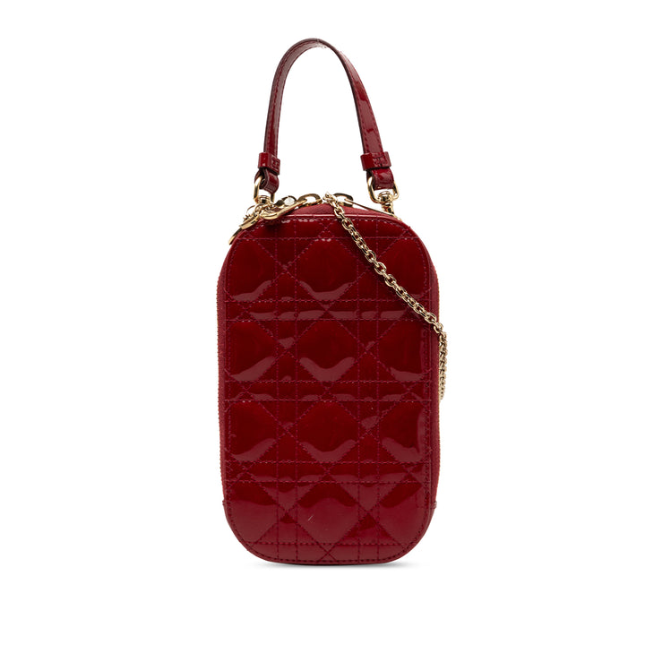 Dior Cuir verni Cannage Lady Dior Call In Phone Holder