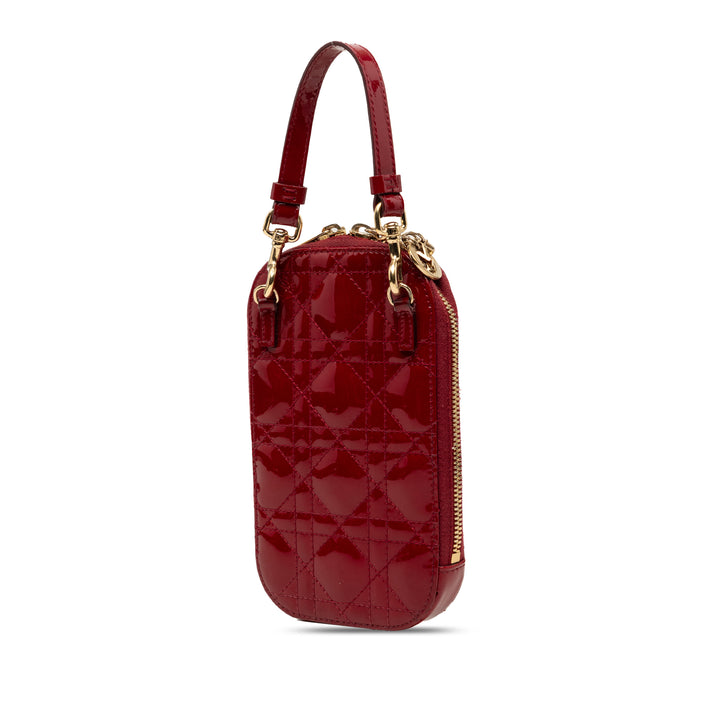 Dior Cuir verni Cannage Lady Dior Call In Phone Holder