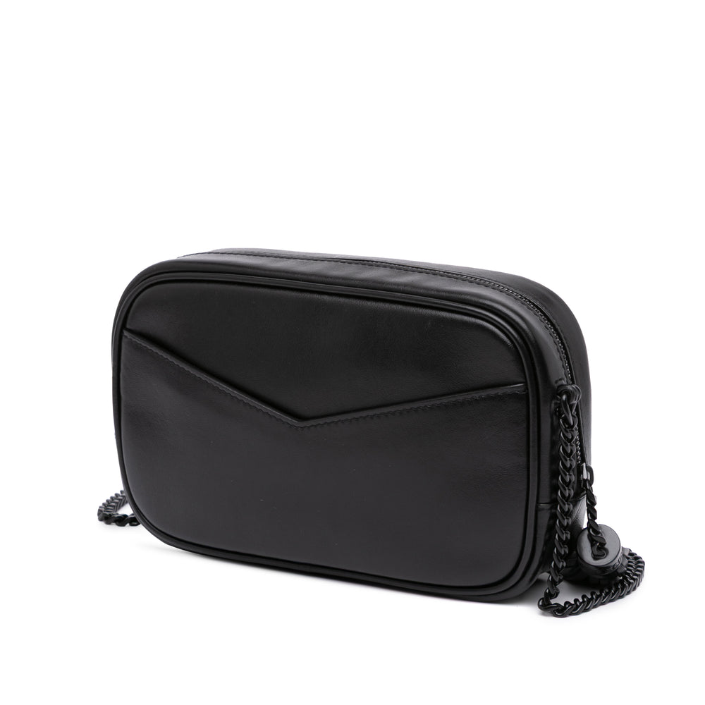 Canvas Metallic Tiger Print Monogram Lou Camera Bag Black - Gaby Paris