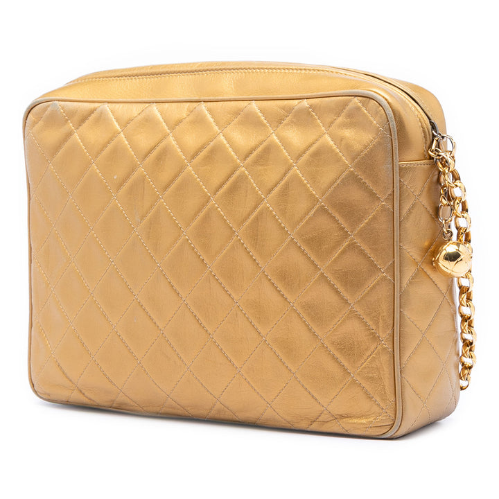 Chanel Metallic Woven Cuir d'agneau Chain Sac caméra