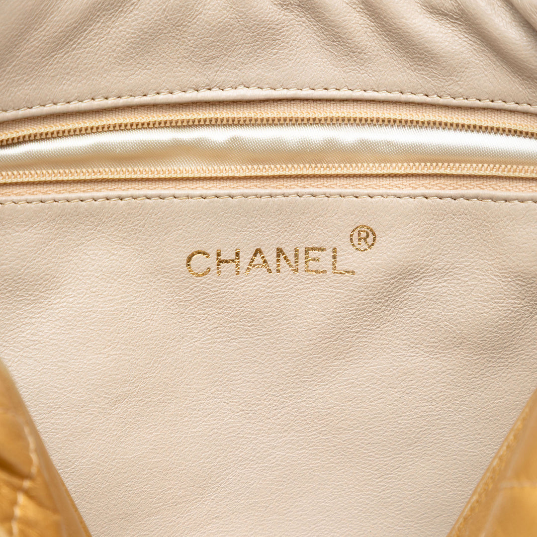 Chanel Metallic Woven Cuir d'agneau Chain Sac caméra