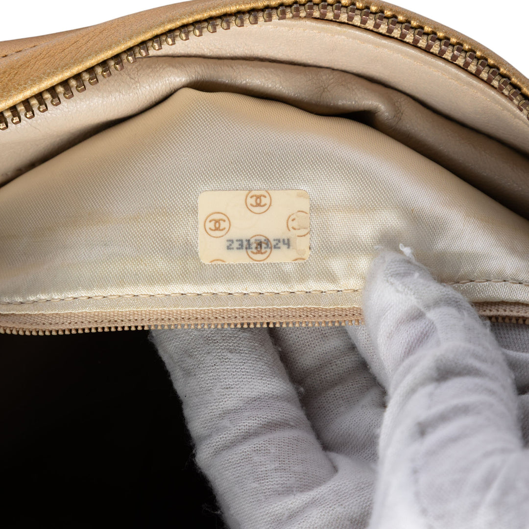 Chanel Metallic Woven Cuir d'agneau Chain Sac caméra