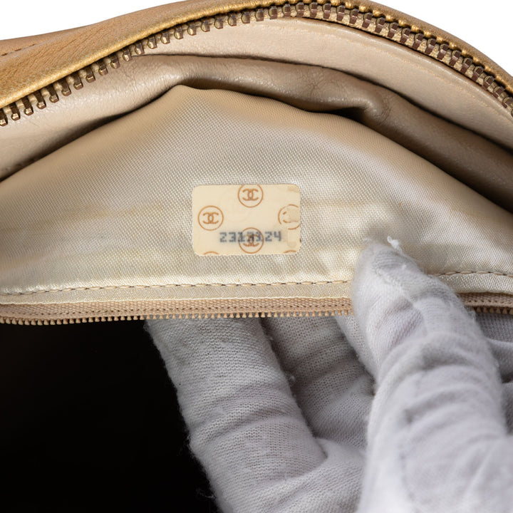 Chanel Metallic Woven Cuir d'agneau Chain Sac caméra