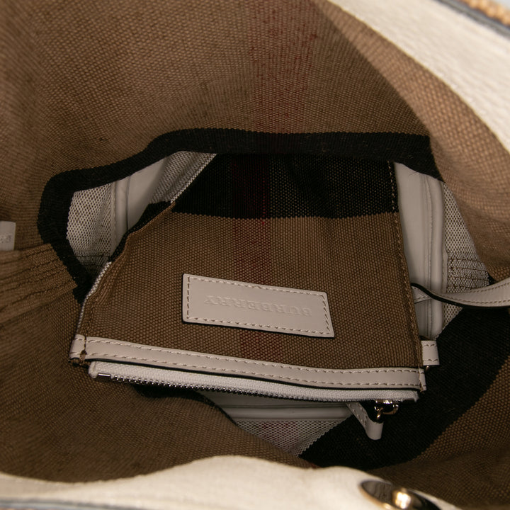 Burberry Mini Mega Check Toile Ashby Pompon Bucket Sac