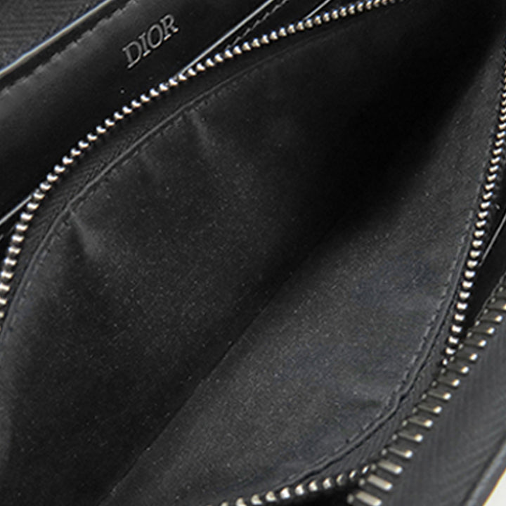 Dior Oblique Toile et Cuir Saddle Zippy Portefeuille