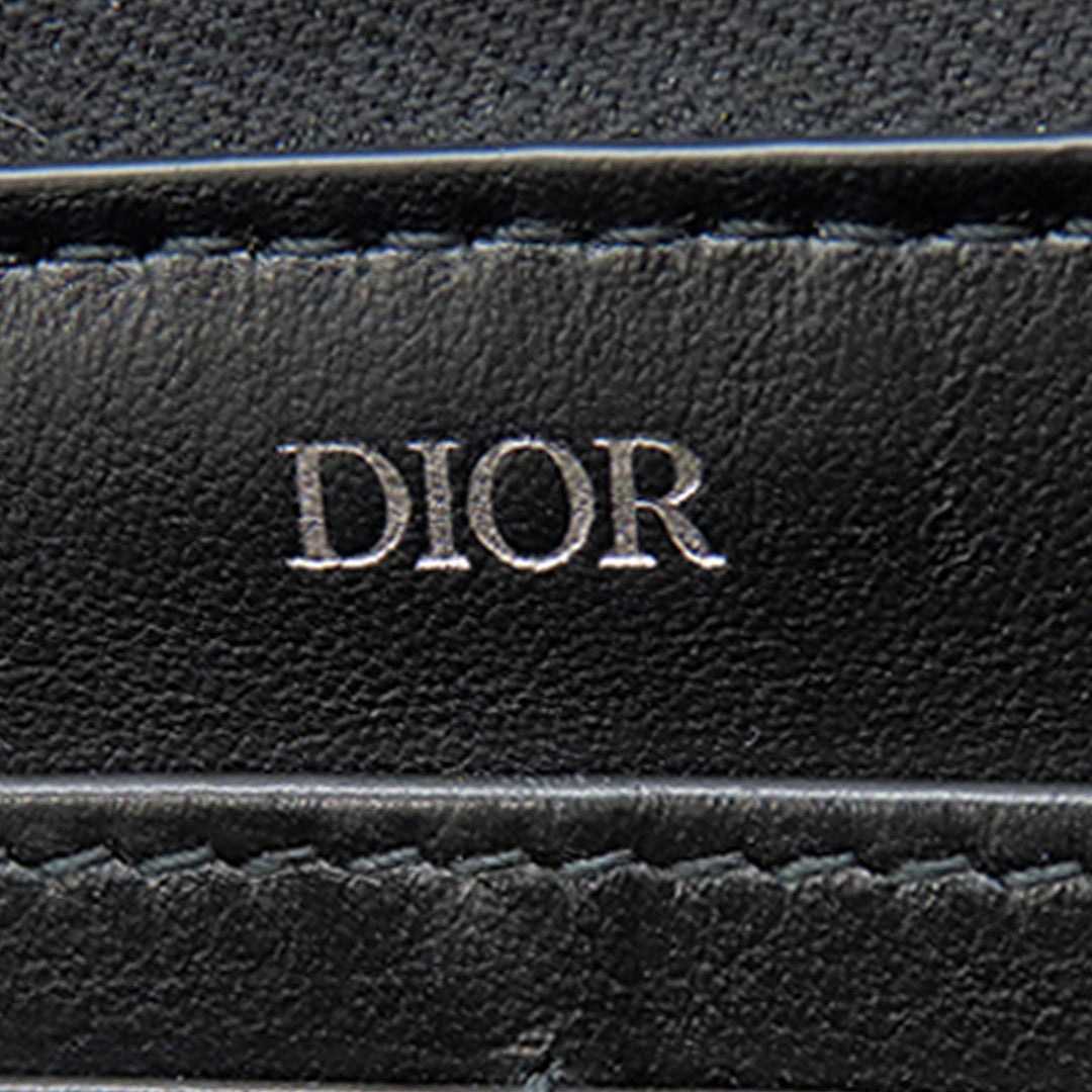 Dior Oblique Toile et Cuir Saddle Zippy Portefeuille