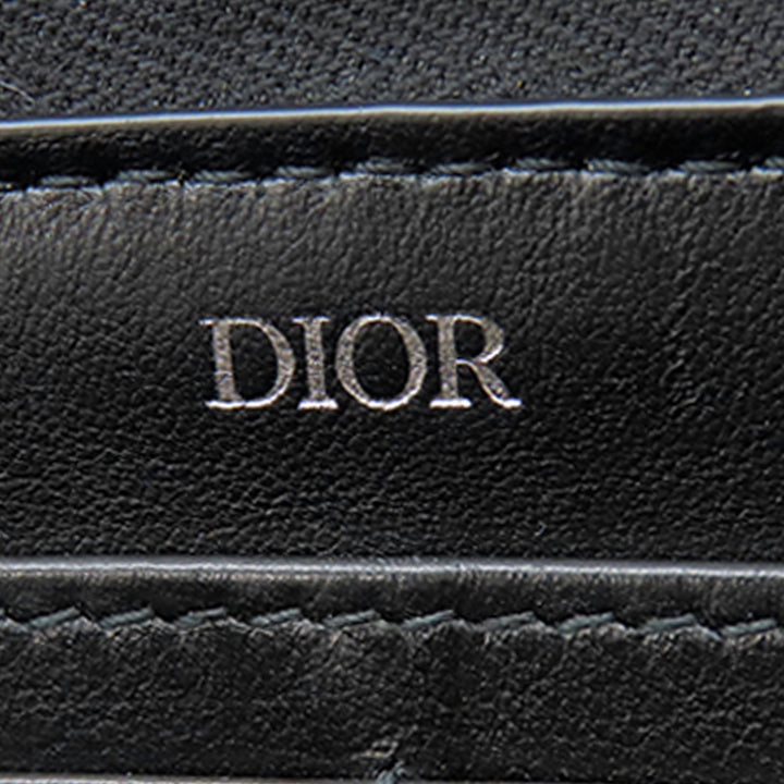 Dior Oblique Toile et Cuir Saddle Zippy Portefeuille