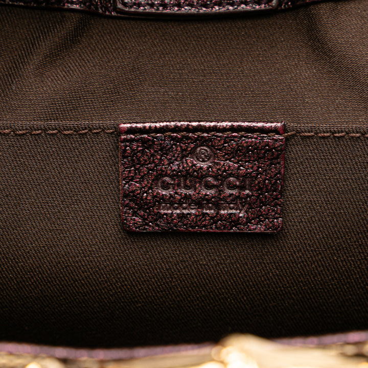 GG Canvas Bamboo Ring Chain Shoulder Bag Brown - Gaby Paris