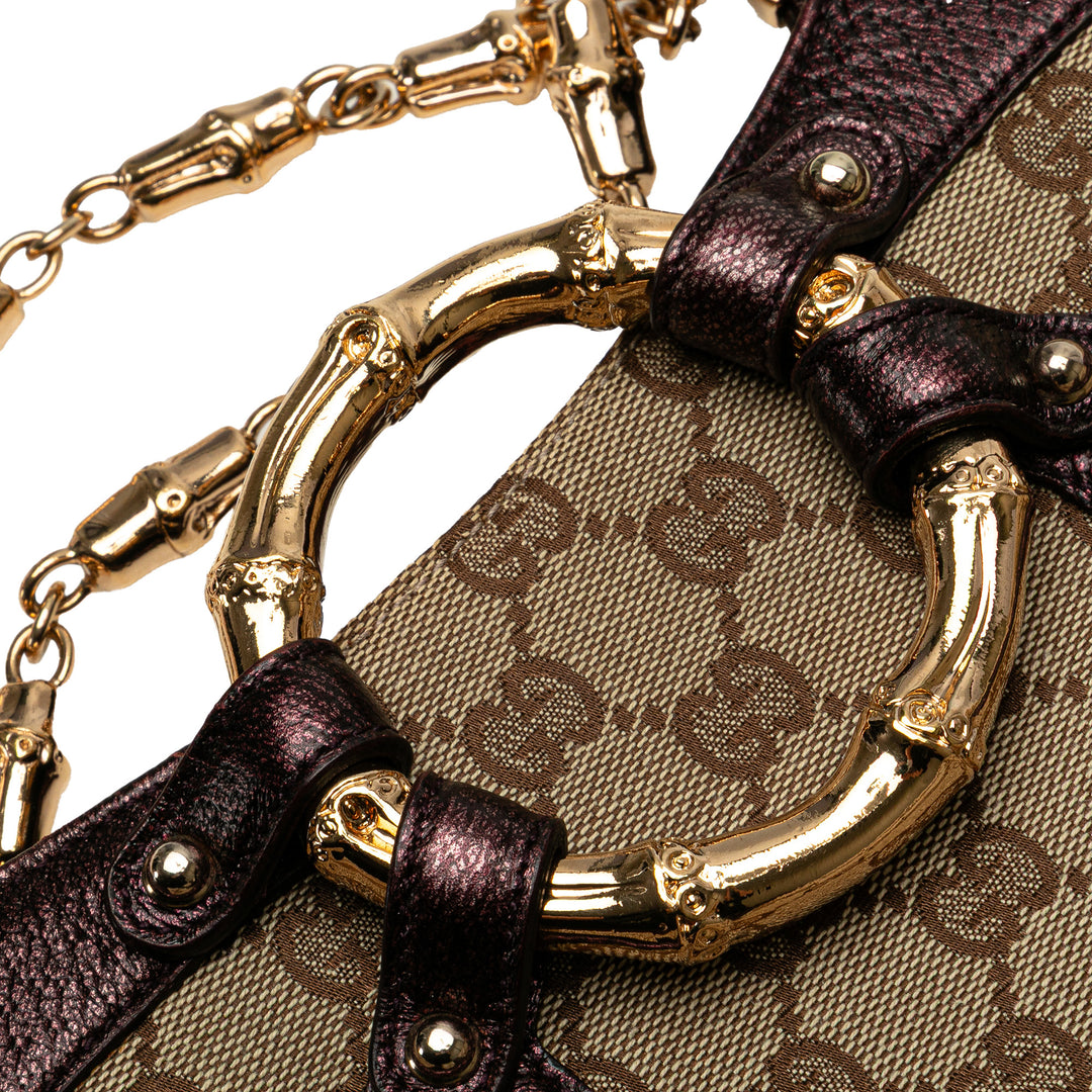 GG Canvas Bamboo Ring Chain Shoulder Bag Brown - Gaby Paris