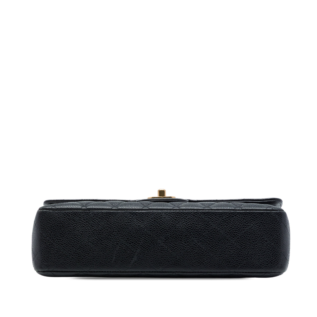 Classic Double rabat Moyen Cuir caviar Noir
