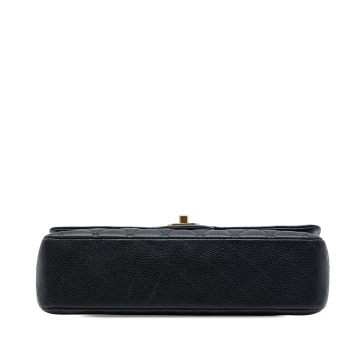 Classic Double rabat Moyen Cuir caviar Noir