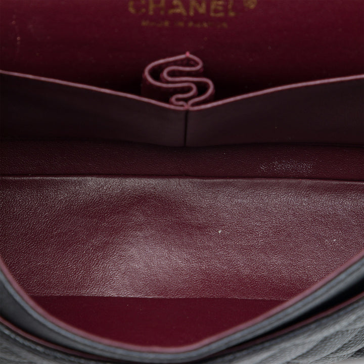 Classic Double rabat Moyen Cuir caviar Noir
