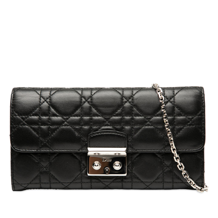 Dior Cuir d’agneau Cannage Miss Dior Promenade Wallet on Chain