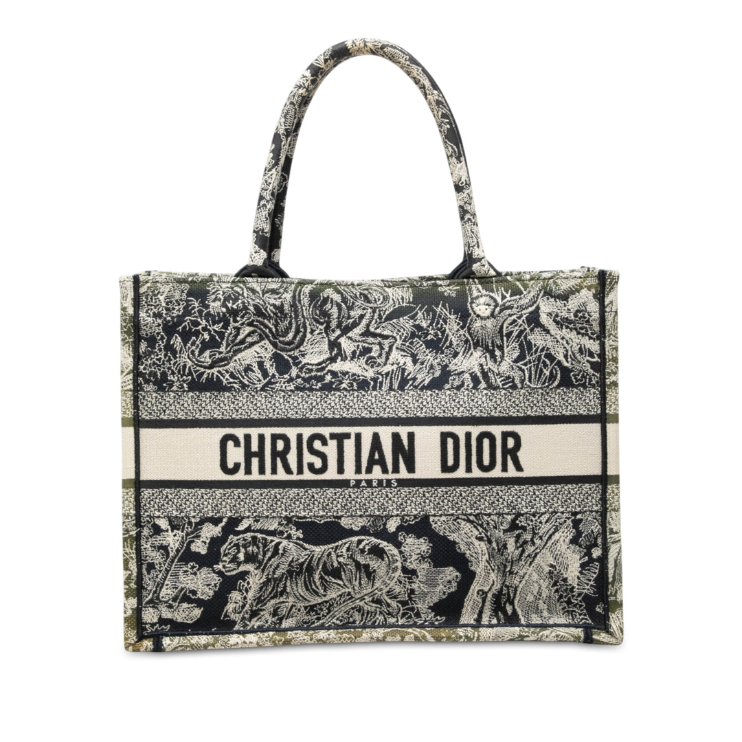 Dior Book Tote brodé Reverse Dioriviera De Jouy Moyen Bleu – vue principale – GABY PARIS