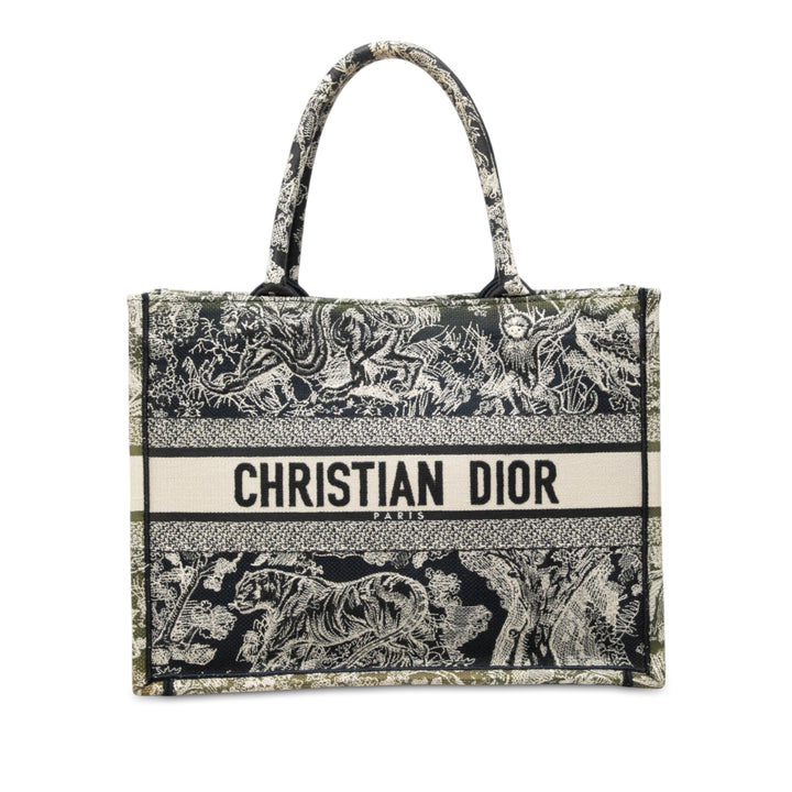 Dior Book Tote brodé Reverse Dioriviera De Jouy Moyen Bleu – vue principale – GABY PARIS