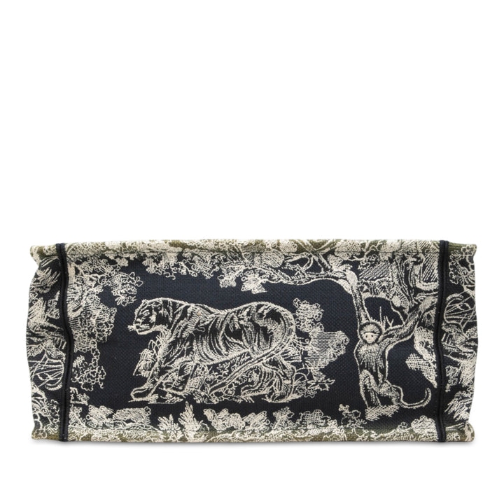 Dior Book Tote brodé Reverse Dioriviera De Jouy Moyen Bleu – vue 3 – GABY PARIS