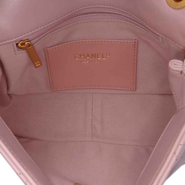 Quilted Lambskin Braided CC Single Flap Pink - Gaby Paris