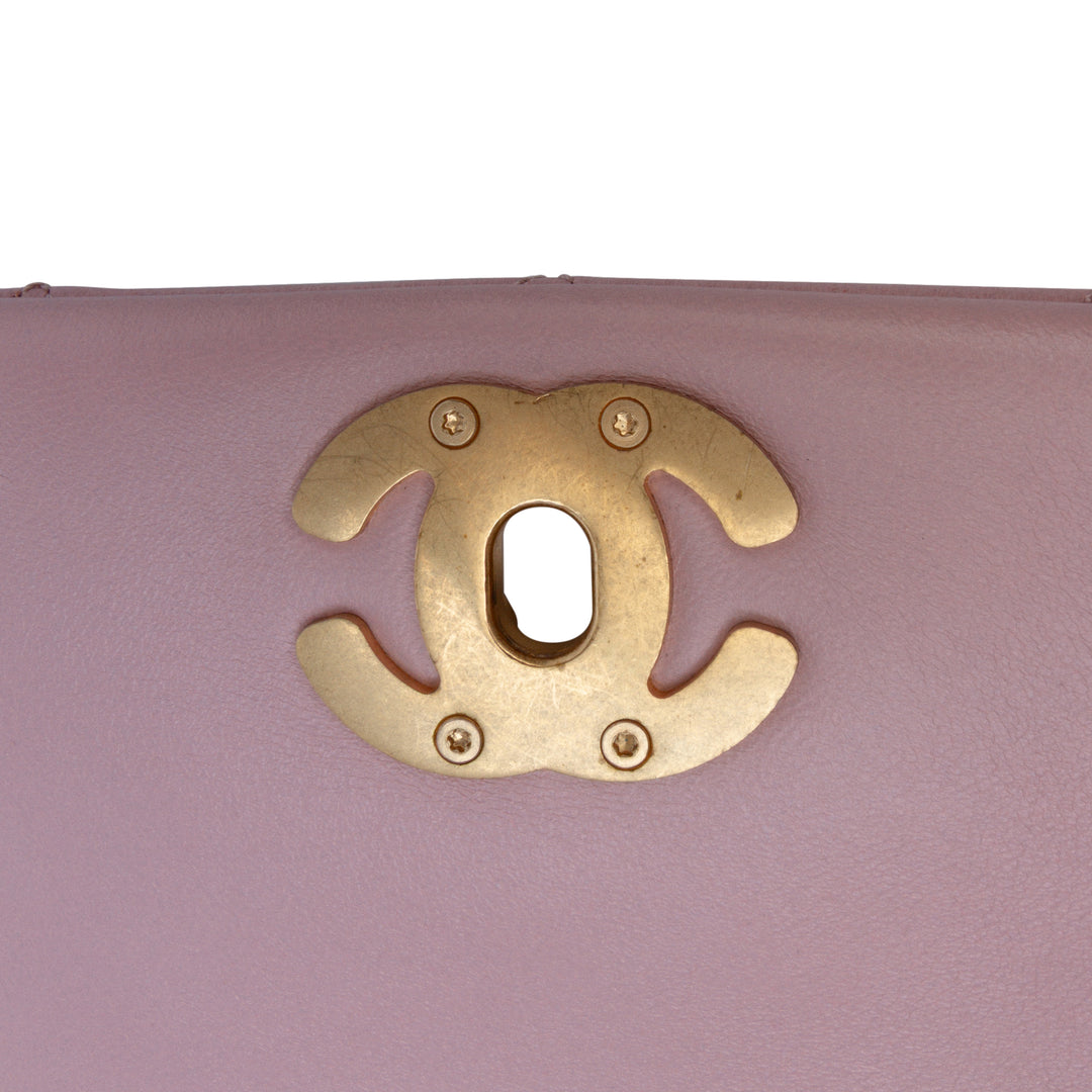 Quilted Lambskin Braided CC Single Flap Pink - Gaby Paris