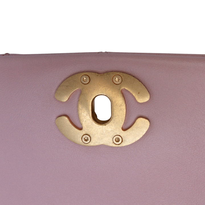 Quilted Lambskin Braided CC Single Flap Pink - Gaby Paris