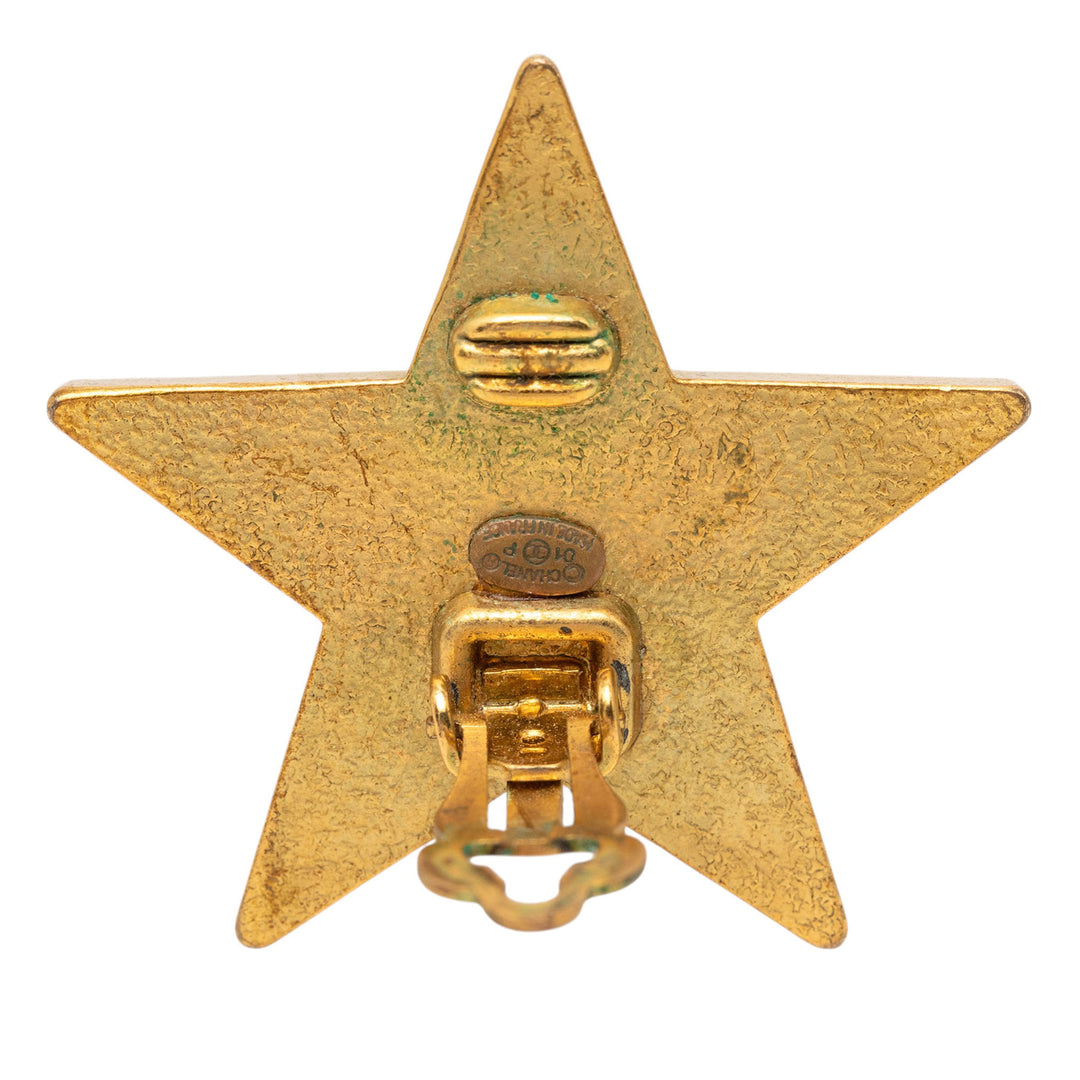 Chanel CC plaqué Émail Star À clip Boucles d'oreilles Doré – vue 3 – GABY PARIS