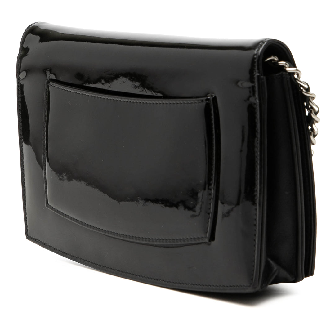 Chanel CC Cuir verni Compact Wallet on Chain