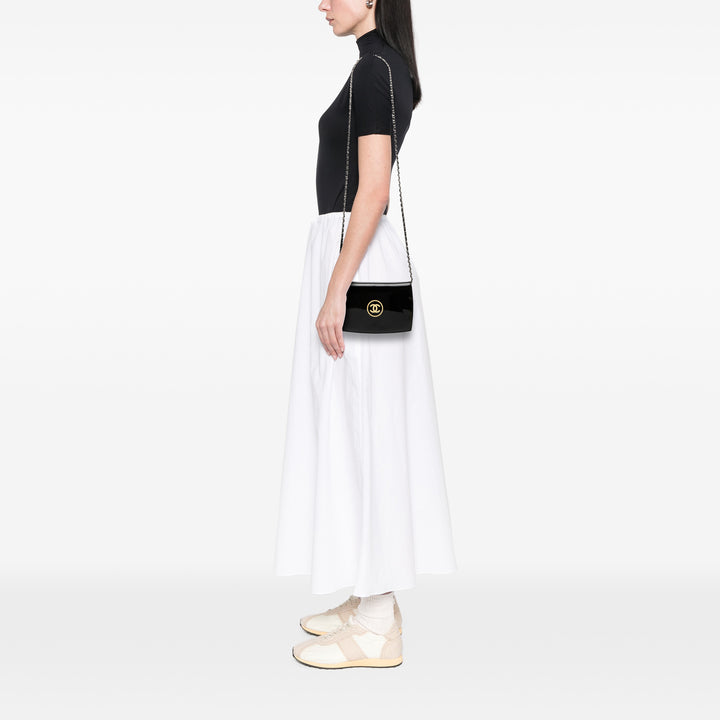 Chanel CC Cuir verni Compact Wallet on Chain