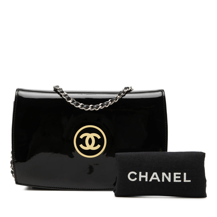 Chanel CC Cuir verni Compact Wallet on Chain