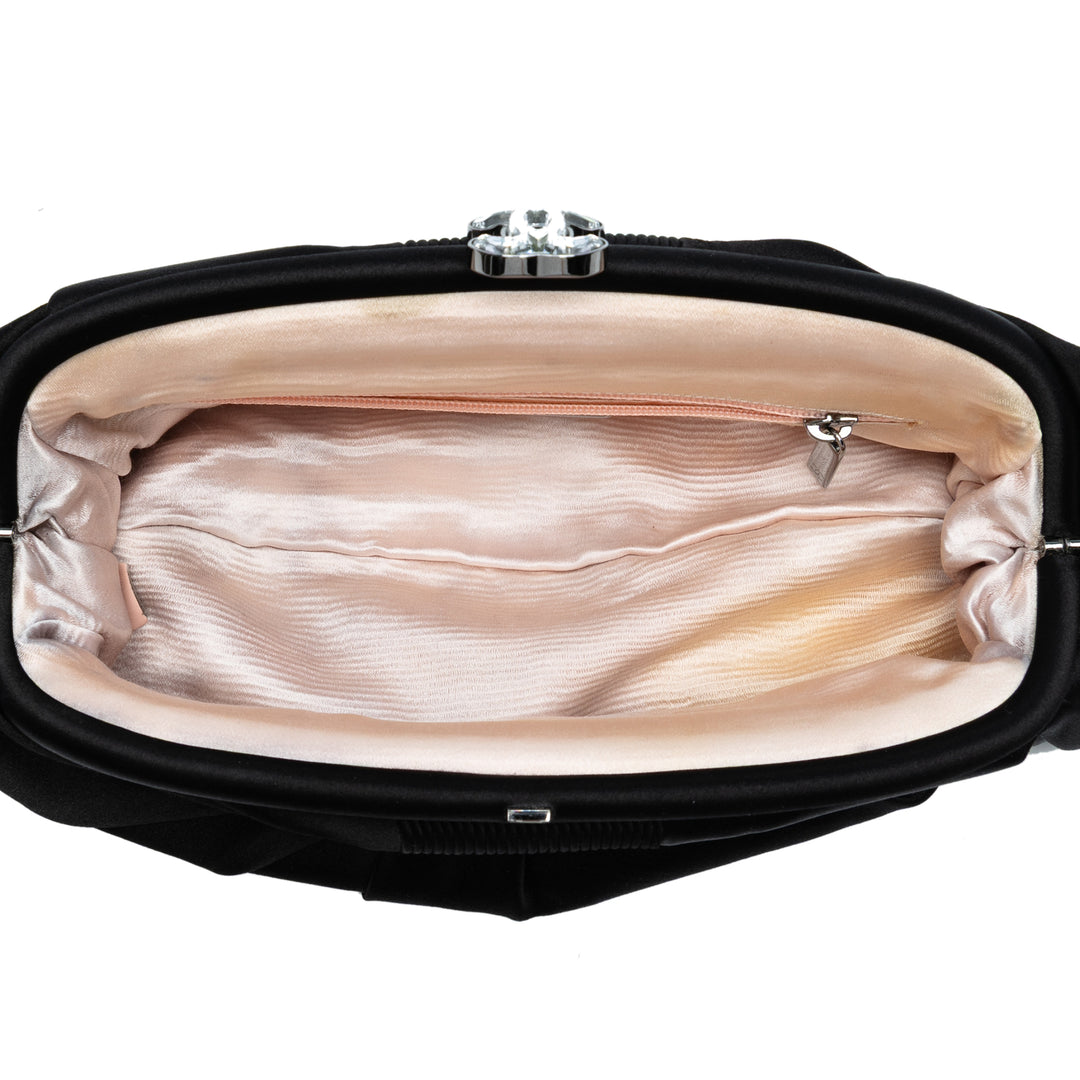 Chanel CC Pleated Satin Frame Evening Pochette