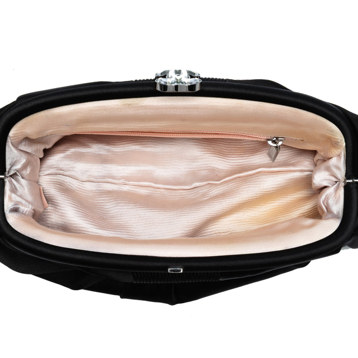 Chanel CC Pleated Satin Frame Evening Pochette