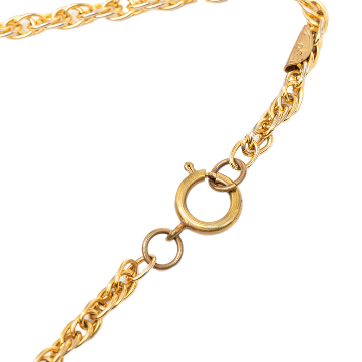 Chanel CC plaqué Strass Pendant Collier Métal