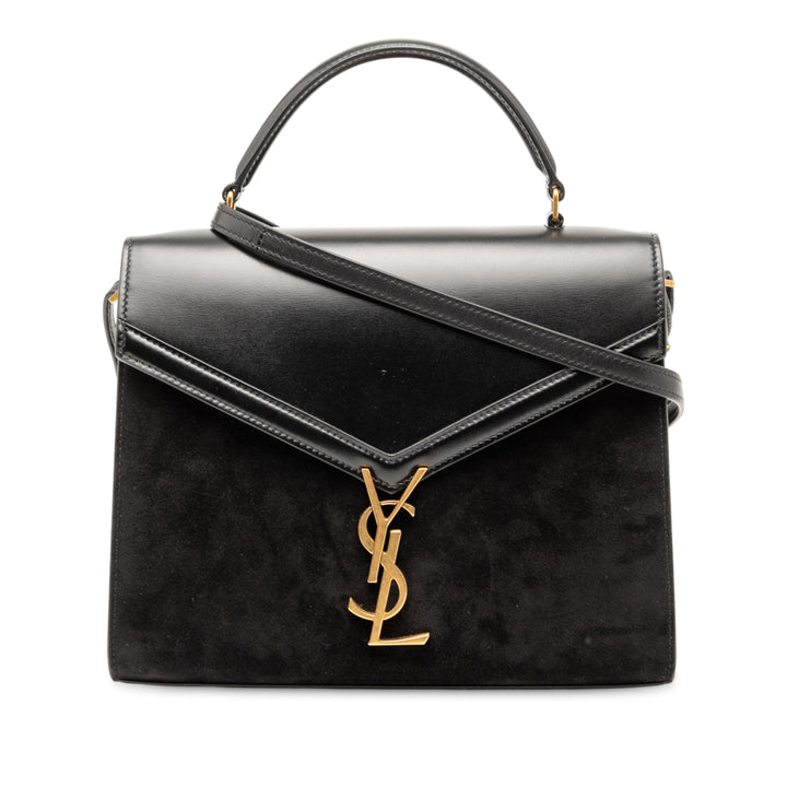 Saint Laurent Medium Cuir de veau et Daim Classic Monogram Cassandra anse supérieure Bag