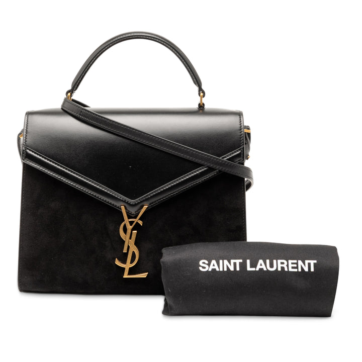Saint Laurent Medium Cuir de veau et Daim Classic Monogram Cassandra anse supérieure Bag