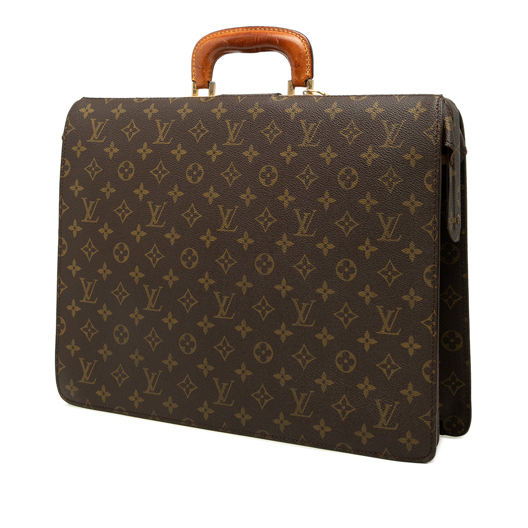 Serviette Fermoir Monogram Marron
