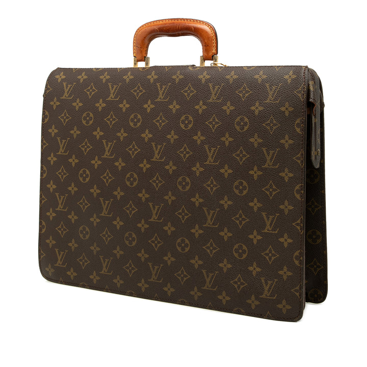Serviette Fermoir Monogram Marron