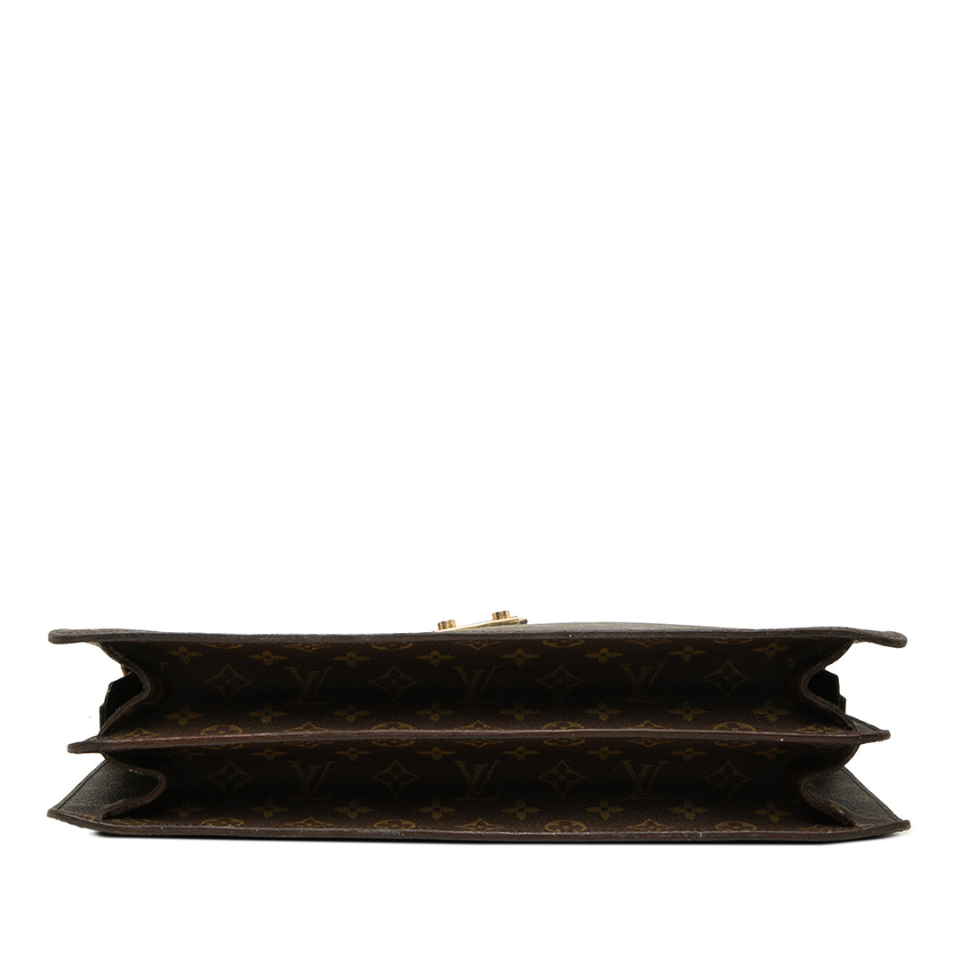 Serviette Fermoir Monogram Marron