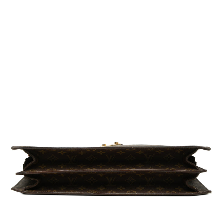 Serviette Fermoir Monogram Marron