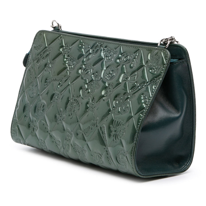 Chanel Matelassé Precious Symbols Pochette Vert – vue 2 – GABY PARIS