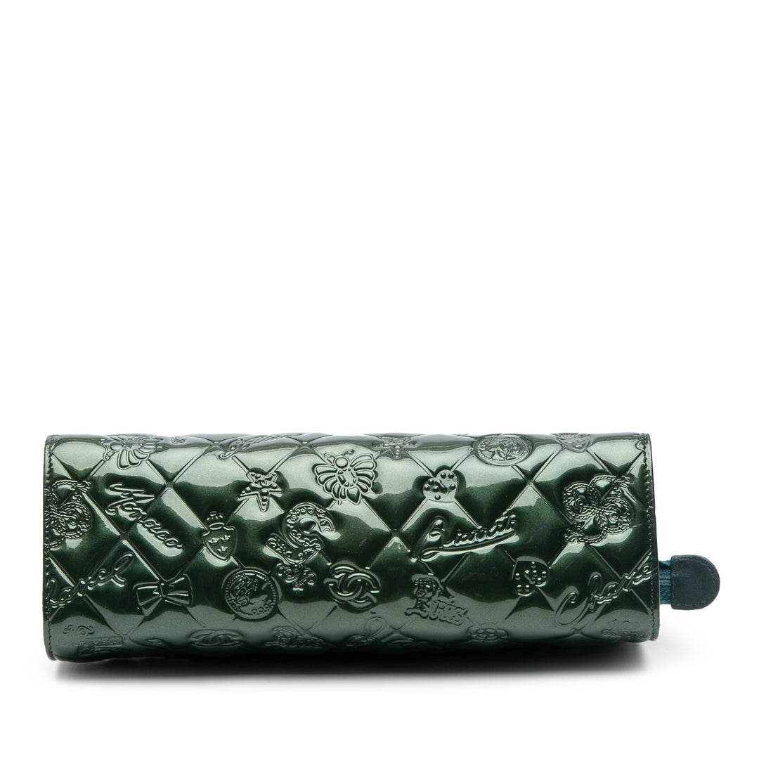 Chanel Matelassé Precious Symbols Pochette Vert – vue 3 – GABY PARIS