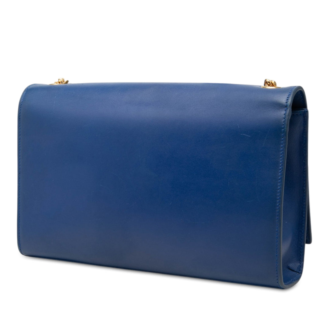 Saint Laurent Kate Pompon Sac Moyen Cuir de veau lisse