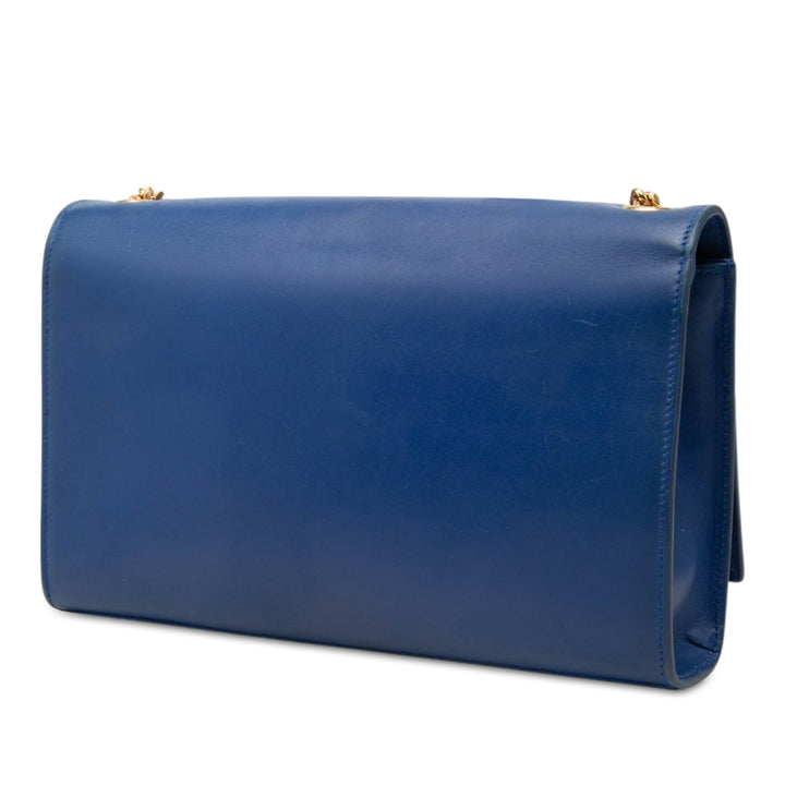 Saint Laurent Kate Pompon Sac Moyen Cuir de veau lisse