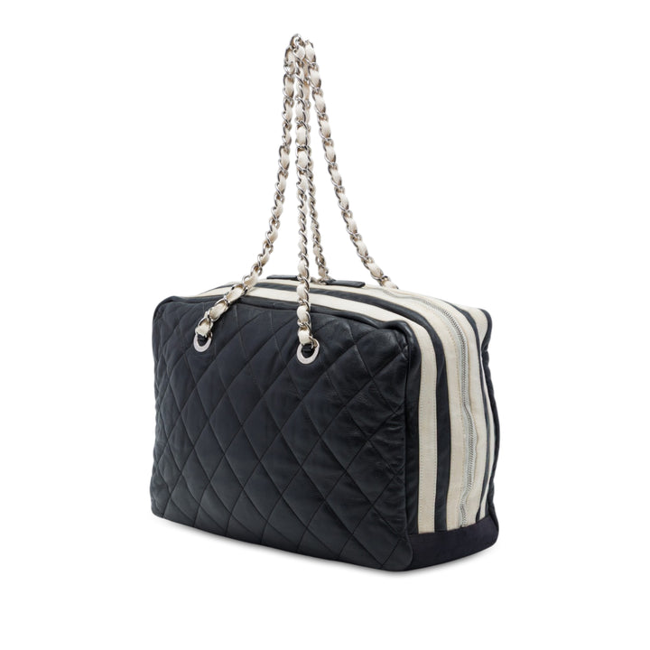 Paris Venice Matelassé Lido Sac Cuir d'agneau Noir