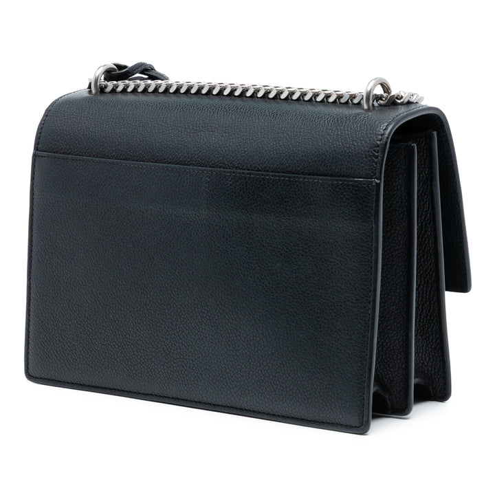 Saint Laurent Medium Cuir de veau grainé Monogram Sunset Sac porté croisé