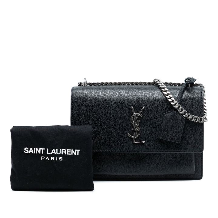 Saint Laurent Medium Cuir de veau grainé Monogram Sunset Sac porté croisé